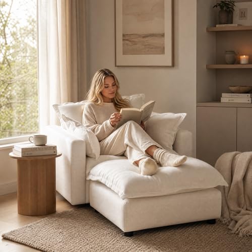 Modern Sofa Chair for Living Room Cloud Chaise Longue for Reading Corner Single, view 4