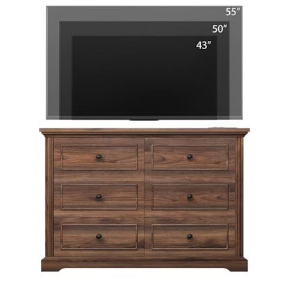 Farmhouse 6 Drawer Dresser for Bedroom, view 5
