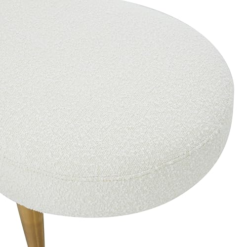 SAFAVIEH Couture Collection Corinna Glam Ivory Boucle/Gold Leg Oval Bench