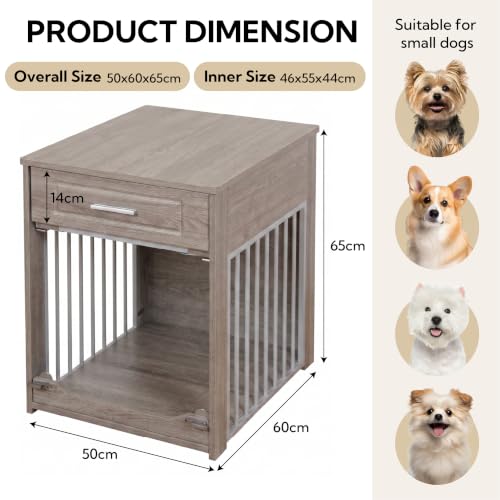 Dog Crate Furniture End Table with Flip-Up Door for Small Dogs, view 3