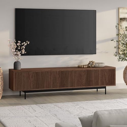 Henn&Hart 79" TV Stand for TVs up to 85", Medium Walnut, view 7