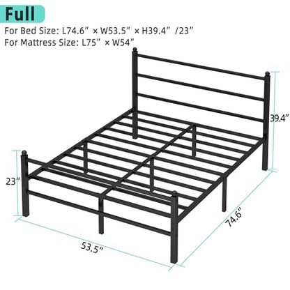 Full Size Bed Frame with Headboard and Footboard, view 3