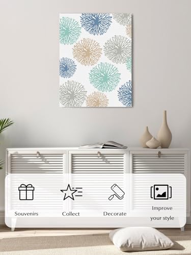 NuYeBiofx Abstract Dandelion Spring Floral Canvas Wall Art Prints,48"x32" Framed Picture Artwork Watercolor Wild Flower Printed Canvas Oil Painting for Living Room Bedroom Office,Ready to Hang
