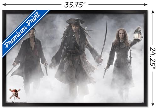 Disney Pirates of the Caribbean: At World's End - Group Wall Poster, 22.375" x 34", Black Framed Version