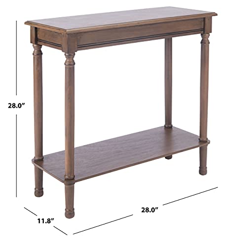 SAFAVIEH Furniture - Tinsley Rectangle Console Table - Brown - Solid Wood - Farmhouse Turned-Leg Design - Ideal for Entryway, Living Room, Hallway, 28"W x 11.75"D x 28"H (CNS5724C)
