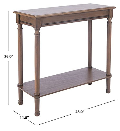 SAFAVIEH Furniture - Tinsley Rectangle Console Table - Brown - Solid Wood - Farmhouse Turned-Leg Design - Ideal for Entryway, Living Room, Hallway, 28"W x 11.75"D x 28"H (CNS5724C)