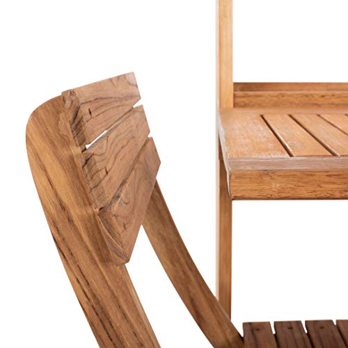 SAFAVIEH PAT7047A Outdoor Collection Barley Natural Flower Shelf 3-Piece Bistro Set