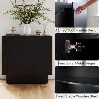 Black Sideboard Buffet Cabinet with Storage, view 5