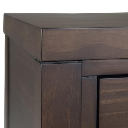 Hollander Console Table - 60 Inch Wide Solid Wood Sofa Table in Warm Walnut Brown, Contemporary Storage Table for Entryway or Living Room with 3 Drawers and Sleek Metal Hardware