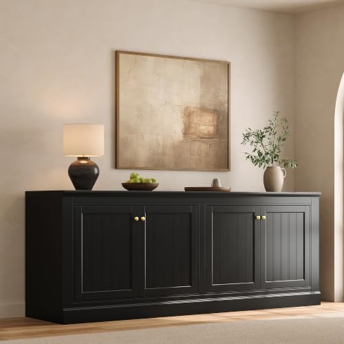 72" Modern Sideboard Buffet Cabinet with Vertical Grooved Doors, view 2