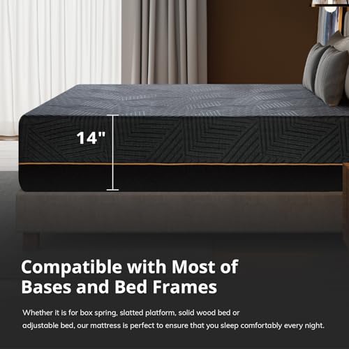 EGOHOME Queen 14 inch Memory Foam Mattress for Back Pain Relief Medium Firm, view 6