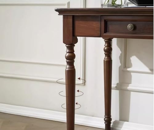 ADORZ Walnut Writing Desk with Drawers, 47 Inch, view 7