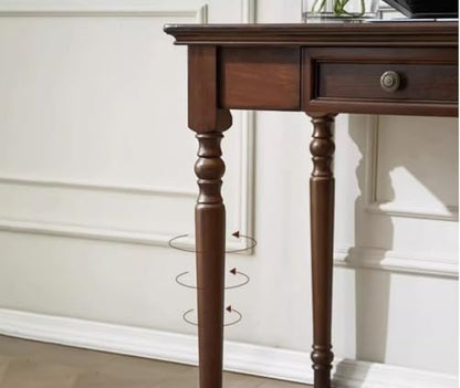 ADORZ Walnut Writing Desk with Drawers, 47 Inch, view 7