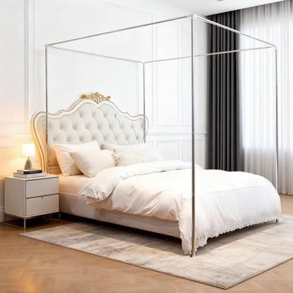 Canopy Bed Poles Stainless Steel Metal Frame 4 Corner Post Bed Frame Poles, view 6