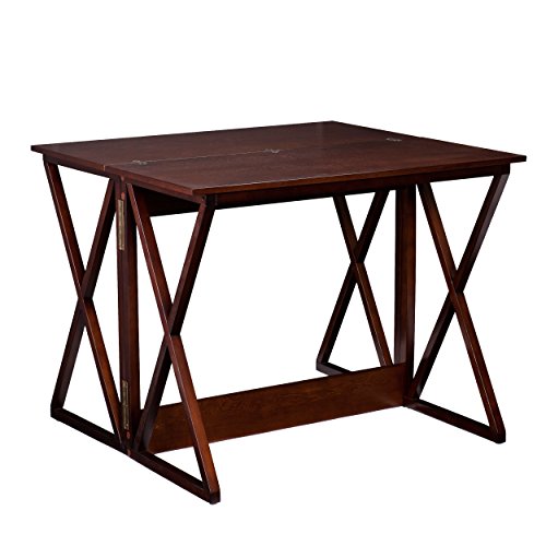 Derby Expandable Counter-Height Table 48 inches Long with Counter Dining, Living Room With Open Concept Living Space Transitional Style, Brown