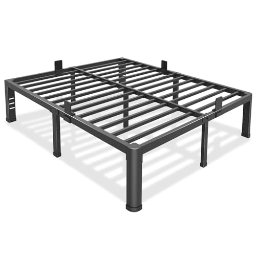 14 inch King Bed Frame Metal Platform with Round Corner Legs, view 2