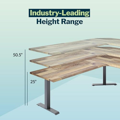 Vari ComfortEdge L-Shape Standing Desk, 80x80, Reclaimed Wood/Slate, view 3