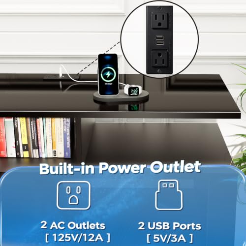75 Inch LED TV Stand for Living Room, Modern Entertainment Center, view 8