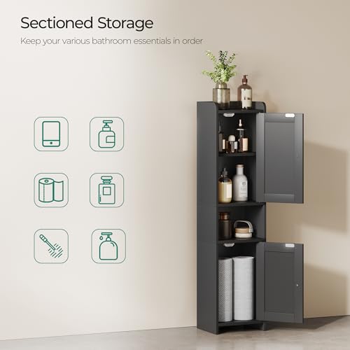 Bathroom Cabinet with 2 Doors, 7.3 x 9.8 x 40.4 Inches, view 6