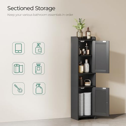 Bathroom Cabinet with 2 Doors, 7.3 x 9.8 x 40.4 Inches, view 6