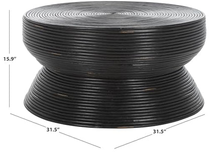 SAFAVIEH Home Collection Heimdall Black Round Coffee Table (Fully Assembled)