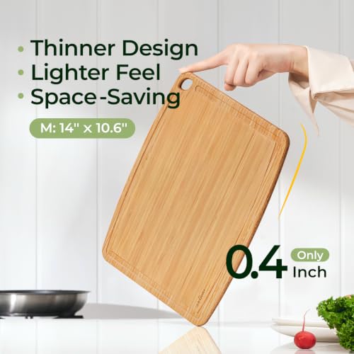 Dishwasher Safe Bamboo Cutting Board, Lightweight & Durable Wood Cutting Board, view 4