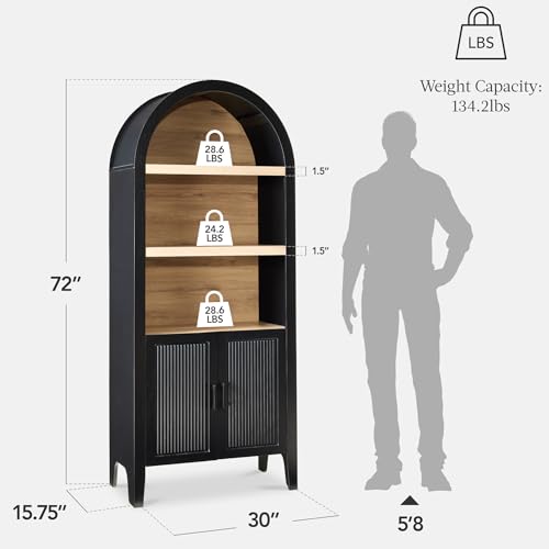 Best Choice Products 72" Tall Arched Pantry Cabinet w/Reeded Doors, view 4