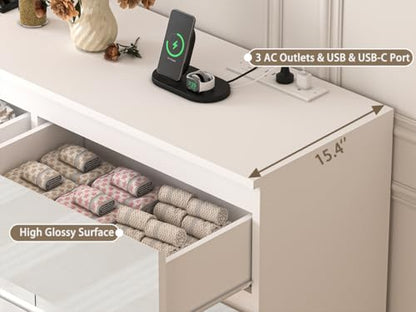 71.65 INCH 12 Drawers Dresser with Power Outlet, view 5