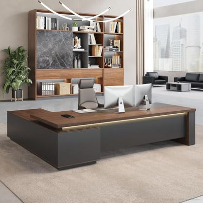 71" Reversible L-Shaped Executive Desk for Manager's Office, view 2