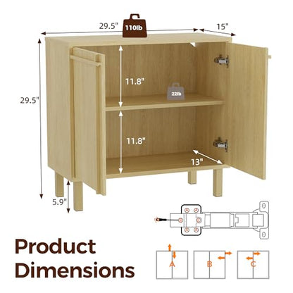 Sideboard Buffet Cabinet with Storage, Small Entryway Credenza, view 3