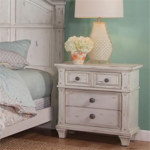 Sedona Antique White Wood 3-Drawer Nightstand