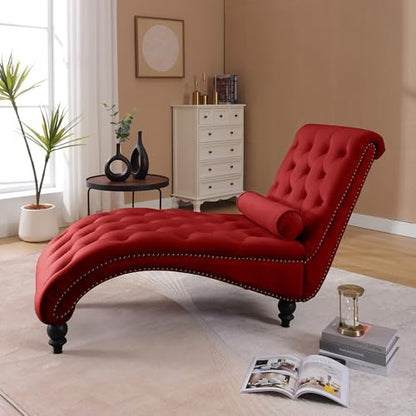 Chaise Lounge Chair Indoor, Velvet Bedroom Accent Lounge Chair, view 7