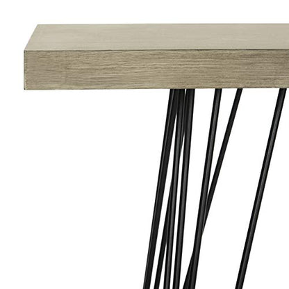 Safavieh Home Collection Etro Retro Mid-Century Light Oak and Black Wood Console