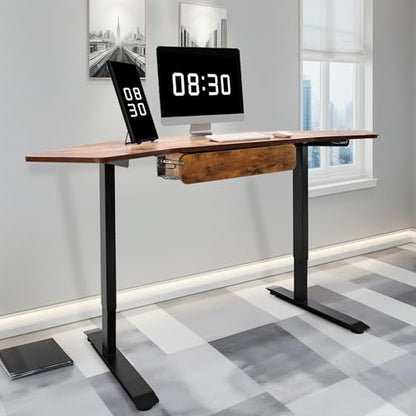 71Inch Height Adjustable Standing Sit Stand Up Desk L Shaped Corner Desk with LED Handset, Electric Ergonomic Desk