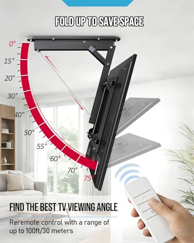 Electric Ceiling TV Mount with Remote, view 4