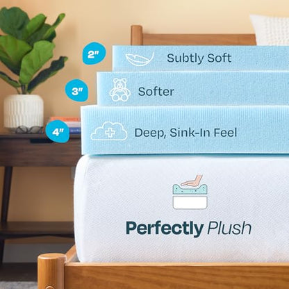 Memory Foam Mattress Topper, Twin XL Size, 2 Inch Gel Infused Memory Foam, view 6