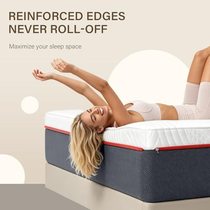 12" Queen Size Mattress in a Box with Memory Foam & Zoned Pocket Coils, view 3