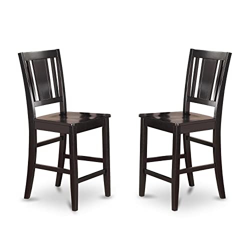Buckland Wood Counter Height Stools in Black (Set of 2)