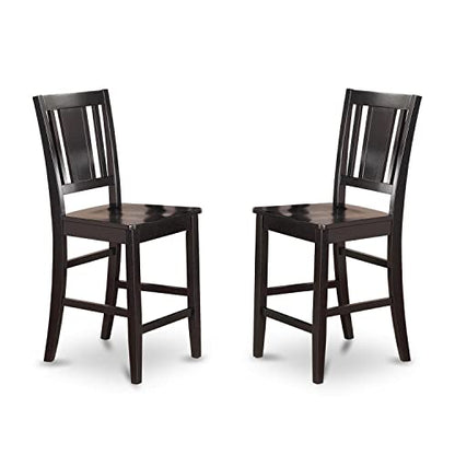 Buckland Wood Counter Height Stools in Black (Set of 2)