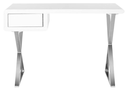 Safavieh Home Collection Hanover Desk, White/Chrome
