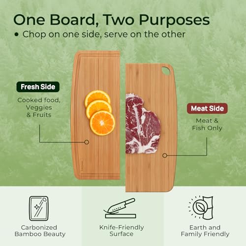 Dishwasher Safe Bamboo Cutting Board, Lightweight & Durable Wood Cutting Board, view 5