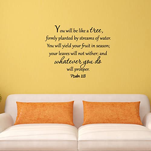 VWAQ You Will Be Like a Tree Living Room Wall Décor Inspirational Quotes Wall Decals Psalm 1:3