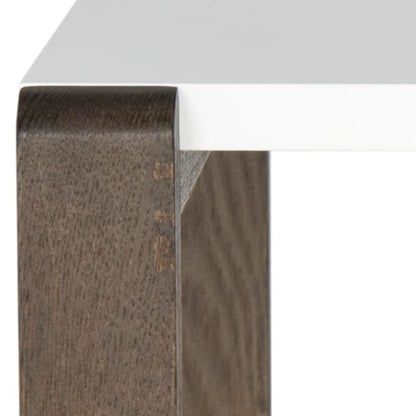 Safavieh Home Collection Bartholomew Mid-Century Modern White and Dark Brown End Table