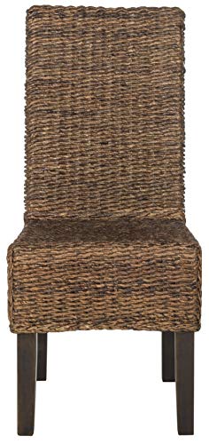 SAFAVIEH Furniture - Avita Rattan Dining Chair Set of 2 - Brown - Rattan - Coastal Woven Design - Ideal for Dining Room, Kitchen, 18.5" Seat Height (SEA8012B-SET2)