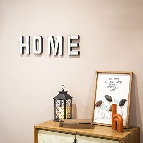 7-inch Tall Mirrored Glass and Wood Decorative Letter, Home-Bedroom-Office Wall Décor. Perfect Fun Gift to Encourage Girls, Young Ladies & Teens. (E)