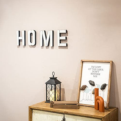 7-inch Tall Mirrored Glass and Wood Decorative Letter, Home-Bedroom-Office Wall Décor. Perfect Fun Gift to Encourage Girls, Young Ladies & Teens. (E)