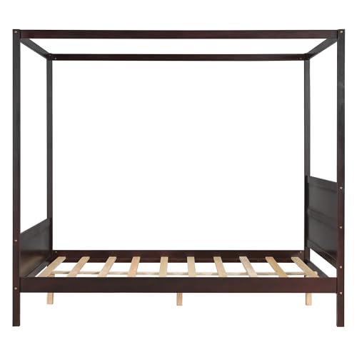 Queen Size Canopy Bed with Headboard and Footboard, view 7