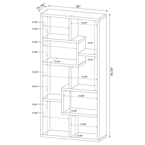 Coaster Theo 71-Inch 6-Shelf Bookshelf with Storage, Cappuccino 800264, view 4