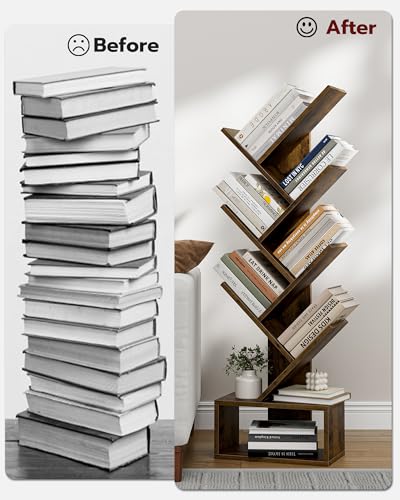 6 Tier Tree Book shelf, Small Bookcase and Small Bookshelf for Small Spaces, view 5