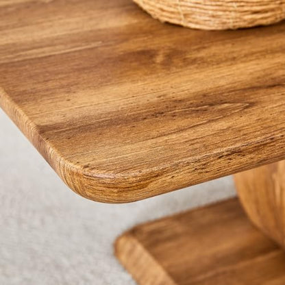 47 Inch Wood Coffee Table, Large Modern Coffee Tables for Living Room, Rectangular Center Table Tea Table Accent Furniture, Brown Wood-Looking Desktop